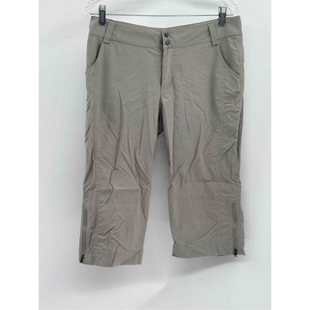 Ascend Cropped Pants Hiking Women Size 8 Gray Zipped Bottom